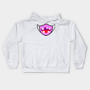 Cute and funny face mask cartoon design Kids Hoodie